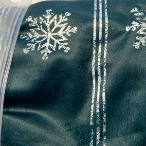 NIP Package of 2, 18” x 18” Dark Green Snowflake Pillow Covers